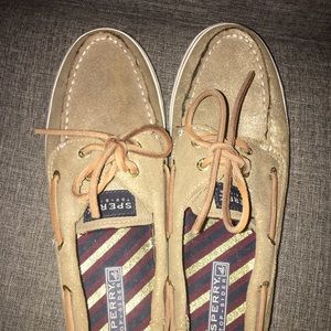 Sperry Gold Sparkle Boat Shoes - NWOT